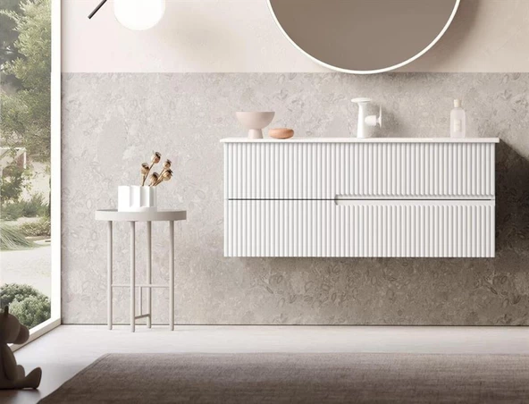 Orka Moonlight 90 cm Beyaz Banyo Dolabı Alt Modül ve Lavabo ürün görseli 1