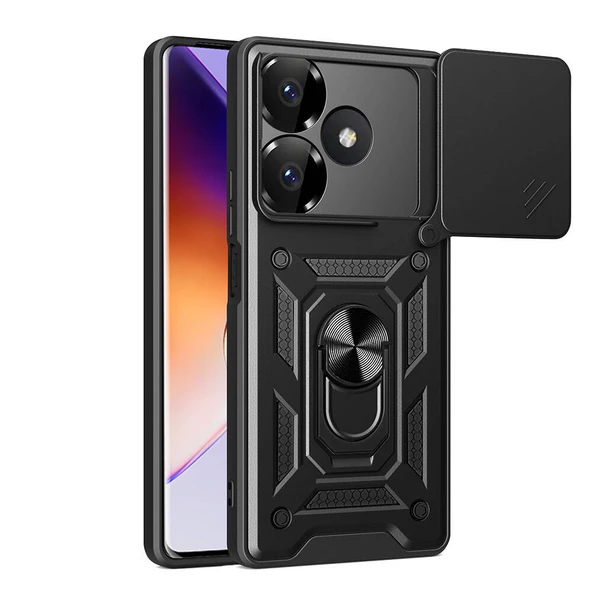 Xiaomi Redmi 13 4G Kılıf Magnetik Standlı Kamera Korumalı Zore Sürgülü Vega Kapak ürün görseli 1