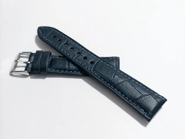 Fado&Her Saate Uyumlu Hakiki Lazivert  Deri Saat Kordonu 20   mm  (45) ürün görseli 1