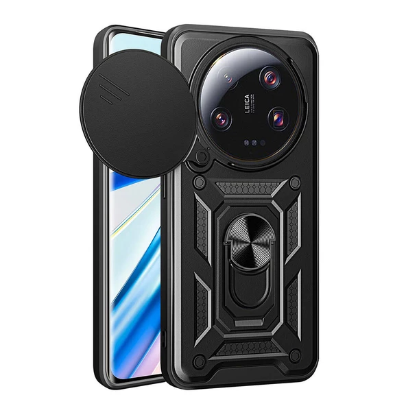 Xiaomi Mi 13 Ultra Kılıf Magnetik Standlı Kamera Korumalı Zore Sürgülü Vega Kapak ürün görseli 1