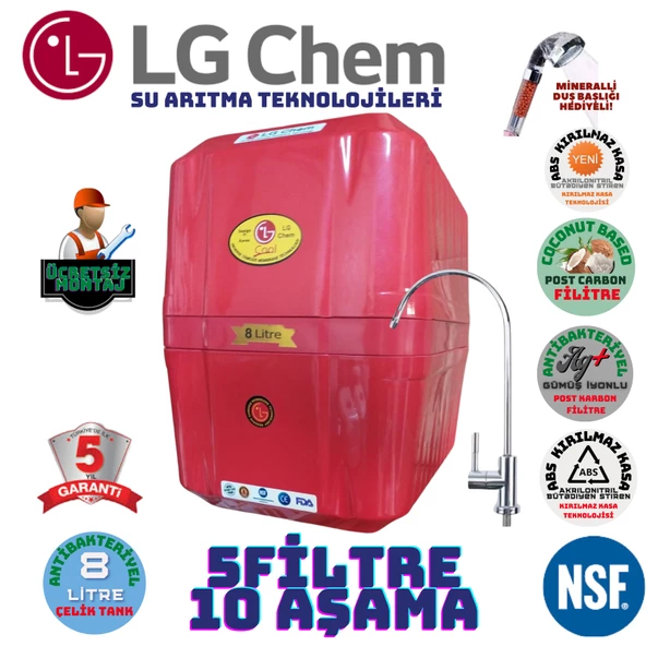 LG Chem COOL BEYAZ MONTAJ DAHİL 8 LİTRE 5 FİLTRE 10 AŞAMA SU ARITMA CİHAZI ürün görseli 1
