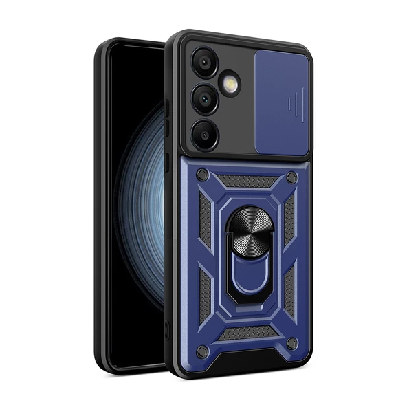 Galaxy S24 FE Kılıf Magnetik Standlı Kamera Korumalı Zore Sürgülü Vega Kapak ürün görseli 1