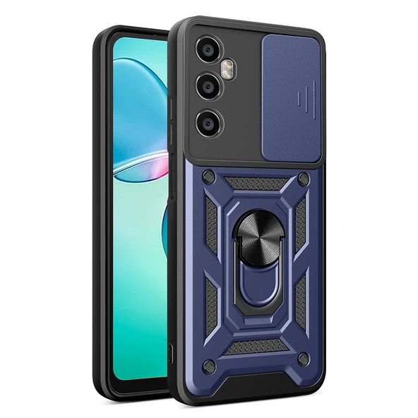 Realme C65 4G Kılıf Magnetik Standlı Kamera Korumalı Zore Sürgülü Vega Kapak ürün görseli 1