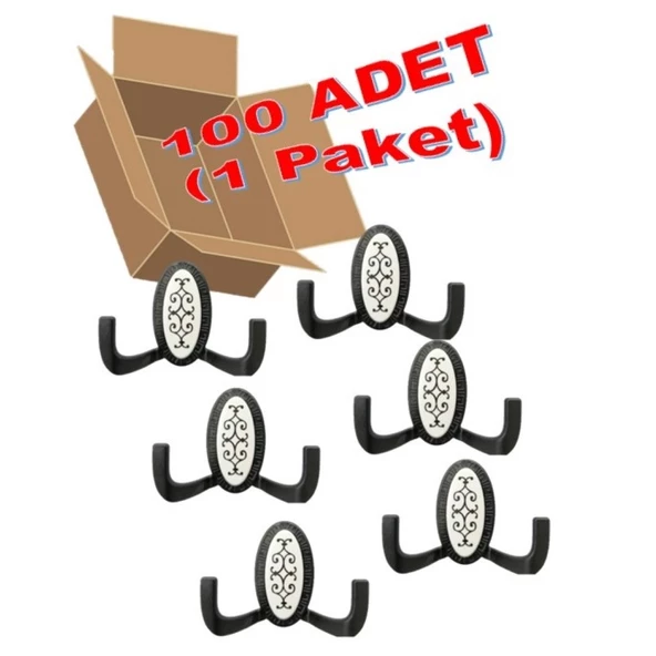 100 Adet Metal Vestiyer Askılığı - Mat Siyah, Desenli, Dayanıklı, Elbise ve Mobilya Askılığı ürün görseli 1