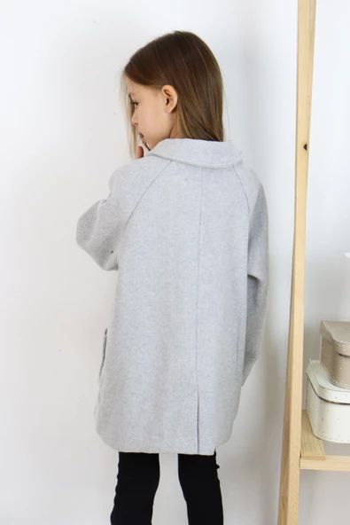 Reglan Kol Unisex Kaşe Kaban - Resim 4