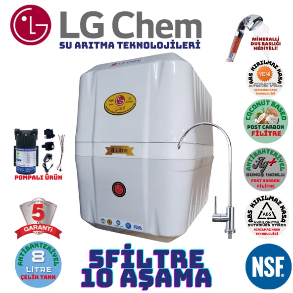 LG Chem COOL BEYAZ POMPALI 8 LİTRE 5 FİLTRE 10 AŞAMA SU ARITMA CİHAZI ürün görseli 1