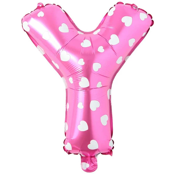 Y Harf Pembe Folyo Balon 16 inç 36 cm ürün görseli 1