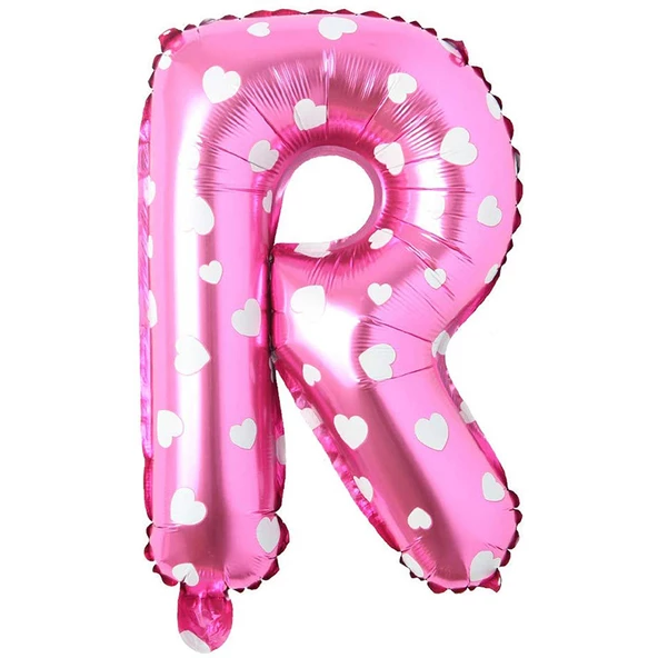 R Harf Pembe Folyo Balon 16 inç 36 cm ürün görseli 1
