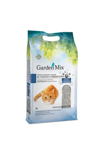 Gardenmix Aktif Karbonlu Bentonit İnce Taneli Kedi Kumu 10 Lt ürün görseli 1