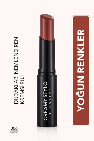 Yarı Parlak Stick Ruj- Creamy Stylo Lipstick -006 Chestnut- 8682536013666 ürün görseli 1