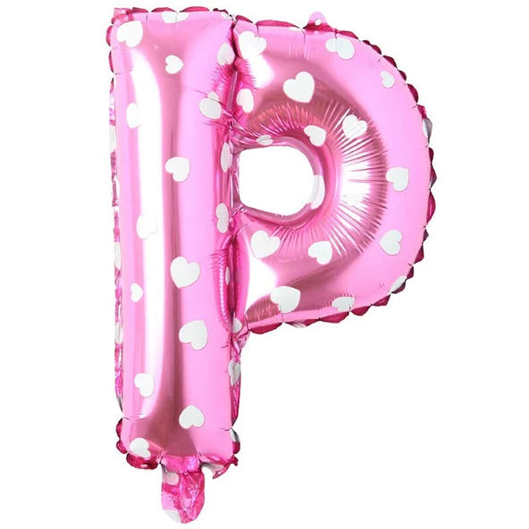 P Harf Pembe Folyo Balon 16 inç 36 cm ürün görseli 1