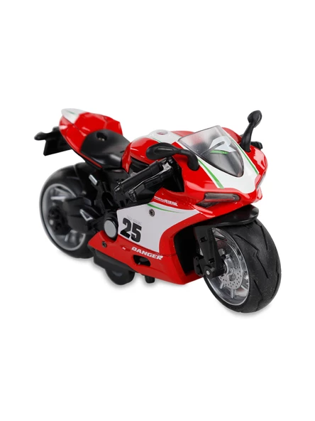 1:12 ölçek Metal Racing Motosiklet Sesli Işıklı ürün görseli 1