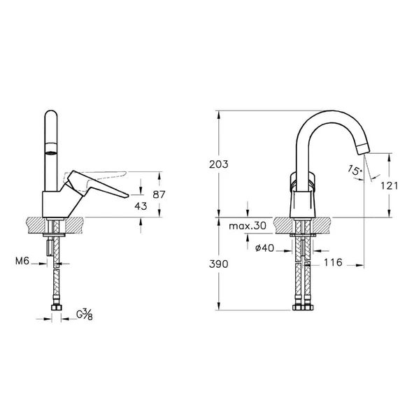 A42442 Artema Solid S Döner Borulu Lavabo Bataryası - Resim 2