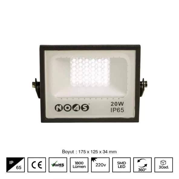 Noas 20W Led Projektör Beyaz YL70-1020 ürün görseli 1