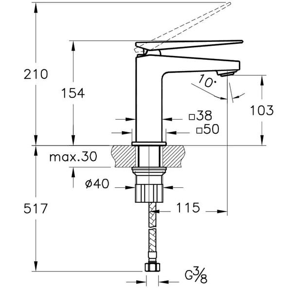 A42608 Artema Brava Lavabo Bataryası - Resim 2