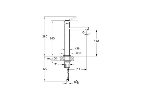 A42557 VitrA Origin Yüksek Tip Lavabo Bataryası - Resim 2