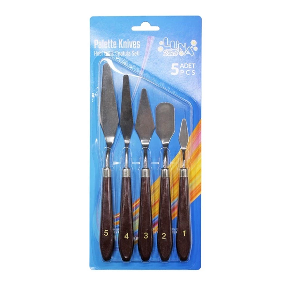 İzmir Fırça Luna Touch Hobi Metal Spatula Seti 5'Li 4100551404 ürün görseli 1