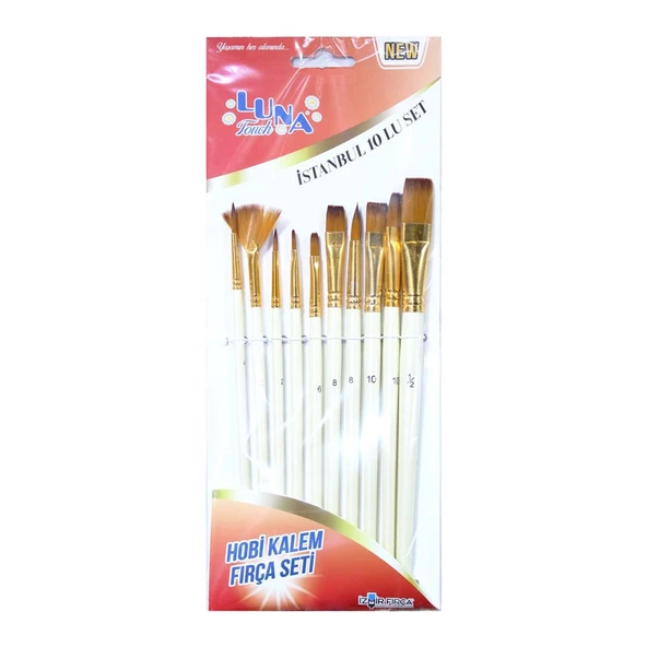 İzmir Fırça Luna Touch Hobi Kalem Fırça İstanbul 10'Lı Set 4100551374 ürün görseli 1
