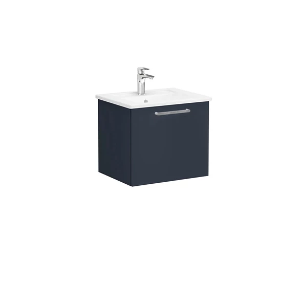 68204 Vitra Root Flat Tek Çekmeceli Lavabo Dolabı, 60 cm, Mat Lacivert (Köşeli Lavabo Dahil) ürün görseli 1