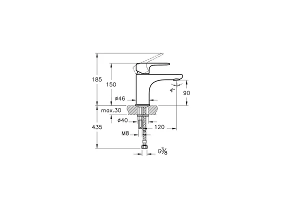 A42705 Artema Root Round Lavabo Bataryası - Resim 2