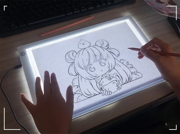 Monozone A4 Led Işıklı(3 Seviye) Çizim Kopyalama Animasyon Portre Dövme Grafik Çizim Tableti ürün görseli 1
