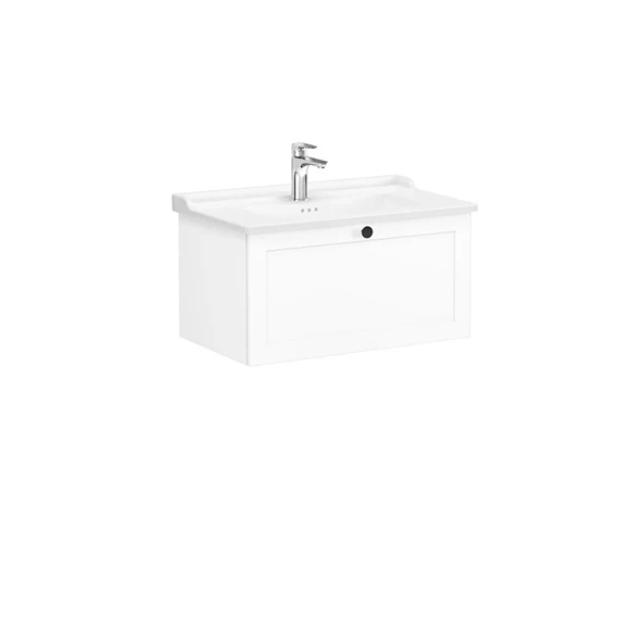 68806 Vitra Root Classic Tek Çekmeceli Lavabo Dolabı, 80 cm, Mat Beyaz (Klasik Lavabo Dahil) ürün görseli 1