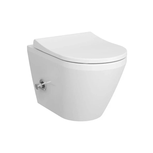 7041B003-7211 Vitra Integra Rim-ex Kanalsız ve Termostatik Entegre Ara Musluklu Asma Klozet ürün görseli 1