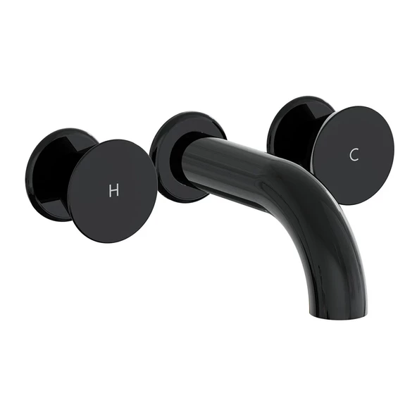 A4269039 VitrA Liquid Ankastre Kısa Lavabo Bataryası (Sıva Üstü Grubu), Parlak Siyah ürün görseli 1