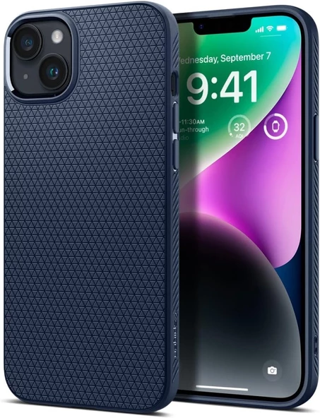 Spigen iPhone 14 Plus Kılıf Liquid Air Navy Blue - ACS04892 ürün görseli 1