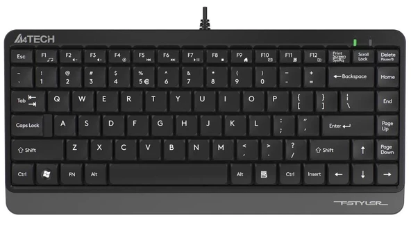 A4 Tech FK11 Q Usb Kablolu Mm Mini Gri Siyah Klavye ürün görseli 1