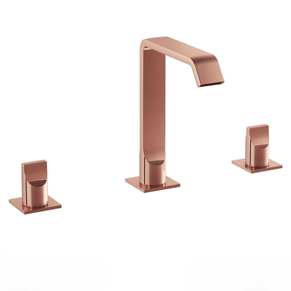 A4278429 VitrA Suit 3 Delikli Lavabo Bataryası, Soft Bakır ürün görseli 1