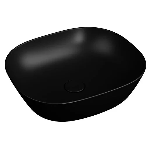 7810B483-0016 Vitra Plural Kare Alçak Çanak Lavabo, 45 cm, Mat Siyah ürün görseli 1