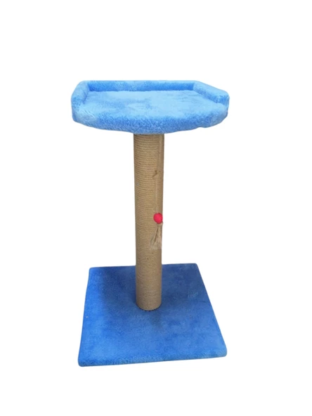 KEDİ TIRMLAMA TAHTASI VE YATAĞI 60 CM MAVİ ürün görseli 1