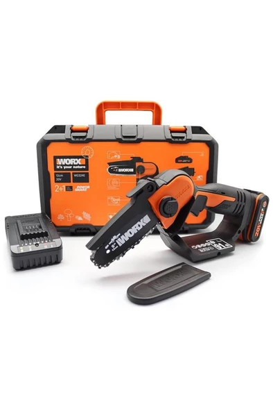 WORX WG324E 20Volt 2.0Ah Li-ion 12CM Profesyonel Şarjlı Zincirli Testere ürün görseli 1