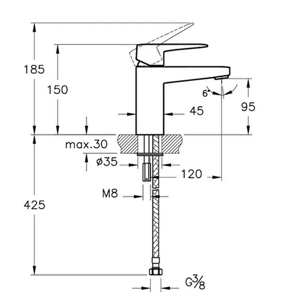 A42732 Artema Root Square Lavabo Bataryası - Resim 3