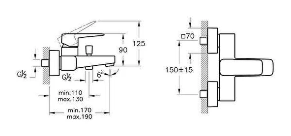 A42737 Artema Root Square Banyo Bataryası - Resim 2