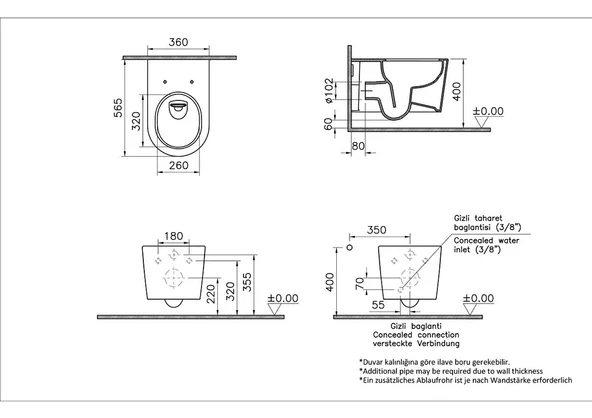 Vitra Nest QuantumFlush Asma Klozet - Resim 6
