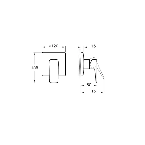 Vitra Root Square Ankastre Duş Bataryası A4275123 - Resim 2