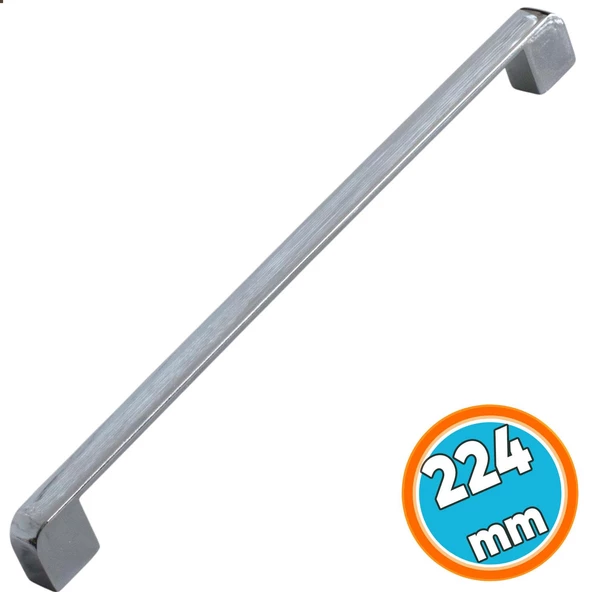 Mobilya Mutfak Dolap Çekmece Dolabı Kapak Metal Kulpu Kulbu Kulpları Oval Krom 224 Mm ürün görseli 1