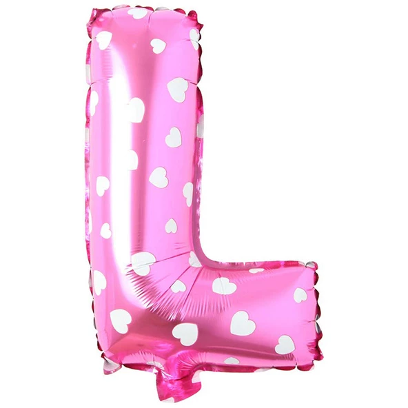 L Harf Pembe Folyo Balon 16 inç 36 cm ürün görseli 1