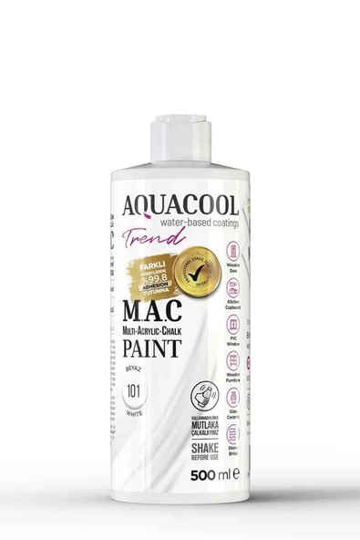 Aquacool Trend M.A.C Su Bazlı Akrilik Dönüşüm Boyası 500 ml. ürün görseli 1