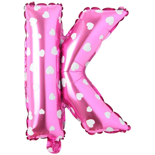 K Harf Pembe Folyo Balon 16 inç 36 cm ürün görseli 1