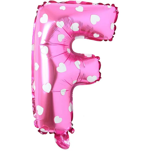 F Harf Pembe Folyo Balon 16 inç 36 cm ürün görseli 1