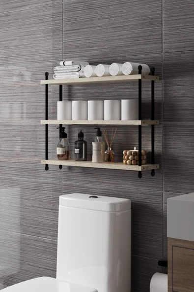 İnci Klozet Arkası Çok Amaçlı Banyo Düzenleyici, Klozet Üstü Raf Ve Organizatör, 60 cm ürün görseli 1
