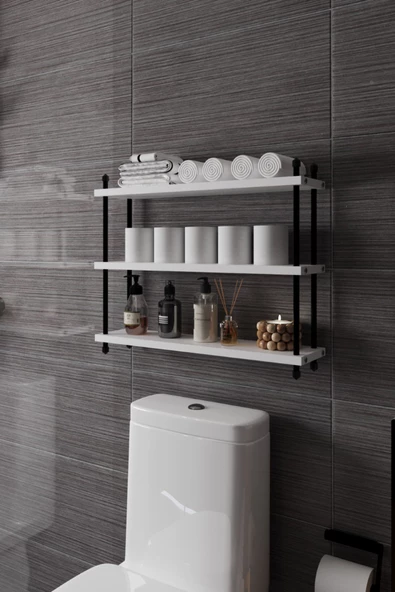 İnci Klozet Arkası Çok Amaçlı Banyo Düzenleyici, Klozet Üstü Raf Ve Organizatör, 60 cm ürün görseli 1