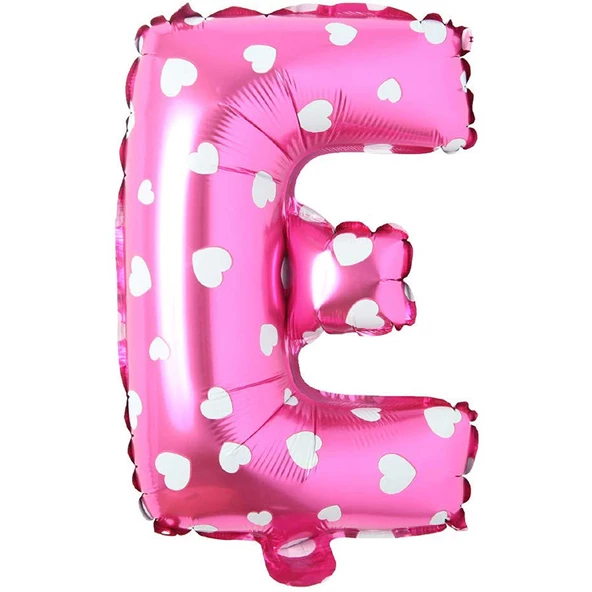 E Harf Pembe Folyo Balon 16 inç 36 cm ürün görseli 1