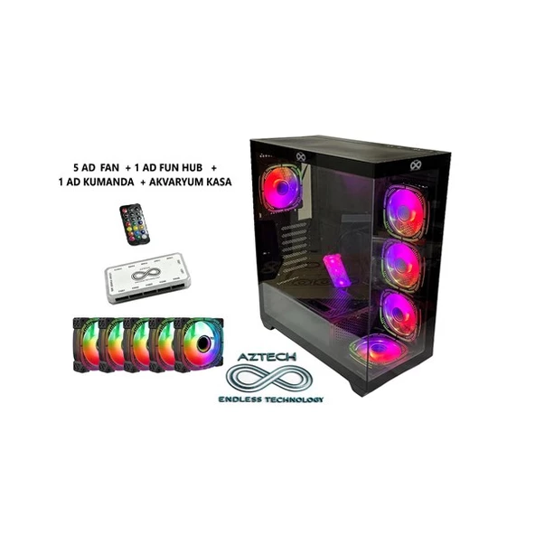 AZTECH AZT101 B Gaming Mid-Tower PC Kasası RGB Switch ürün görseli 1