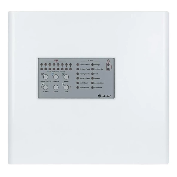 TEKNiM TFP-4408 Konvansiyonel 8 Bölgeli Yangın Alarm Paneli Metal Kasa ürün görseli 1