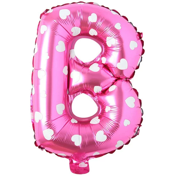 B Harf Pembe Folyo Balon 16 inç 36 cm ürün görseli 1