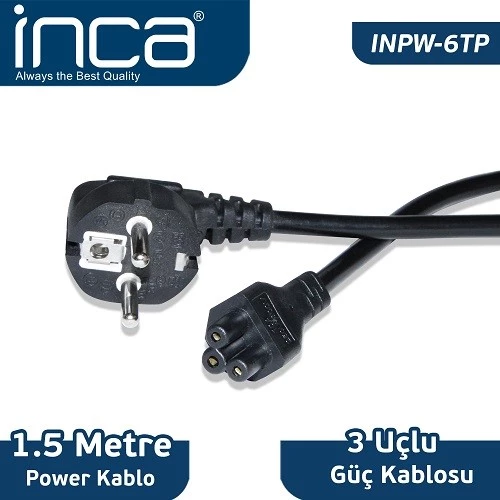 INCA INPW-6TP 0.75mm 1.5 metre Notebook Power Kablosu ürün görseli 1